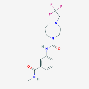 molecular formula C16H21F3N4O2 B7319577 N-[3-(methylcarbamoyl)phenyl]-4-(2,2,2-trifluoroethyl)-1,4-diazepane-1-carboxamide 