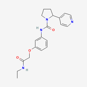 molecular formula C20H24N4O3 B7319602 N-[3-[2-(ethylamino)-2-oxoethoxy]phenyl]-2-pyridin-4-ylpyrrolidine-1-carboxamide 