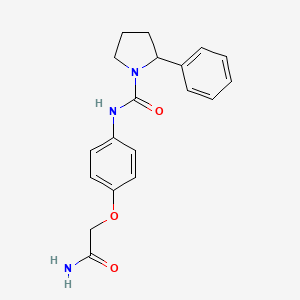 molecular formula C19H21N3O3 B7319620 N-[4-(2-amino-2-oxoethoxy)phenyl]-2-phenylpyrrolidine-1-carboxamide 
