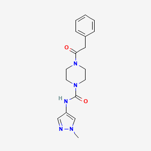 molecular formula C17H21N5O2 B7319662 N-(1-methylpyrazol-4-yl)-4-(2-phenylacetyl)piperazine-1-carboxamide 