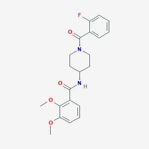 molecular formula C21H23FN2O4 B7319702 N-[1-(2-fluorobenzoyl)piperidin-4-yl]-2,3-dimethoxybenzamide 