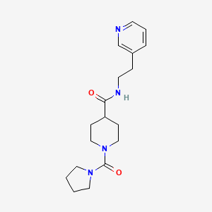 molecular formula C18H26N4O2 B7319727 N-(2-pyridin-3-ylethyl)-1-(pyrrolidine-1-carbonyl)piperidine-4-carboxamide 
