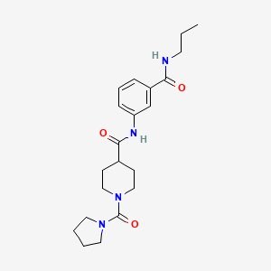 molecular formula C21H30N4O3 B7319824 N-[3-(propylcarbamoyl)phenyl]-1-(pyrrolidine-1-carbonyl)piperidine-4-carboxamide 