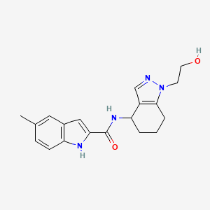 molecular formula C19H22N4O2 B7319859 N-[1-(2-hydroxyethyl)-4,5,6,7-tetrahydroindazol-4-yl]-5-methyl-1H-indole-2-carboxamide 