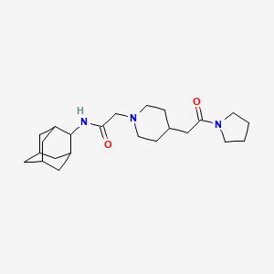molecular formula C23H37N3O2 B7319913 N-(2-adamantyl)-2-[4-(2-oxo-2-pyrrolidin-1-ylethyl)piperidin-1-yl]acetamide 
