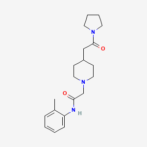 molecular formula C20H29N3O2 B7319916 N-(2-methylphenyl)-2-[4-(2-oxo-2-pyrrolidin-1-ylethyl)piperidin-1-yl]acetamide 