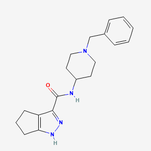 molecular formula C19H24N4O B7319984 N-(1-benzylpiperidin-4-yl)-1,4,5,6-tetrahydrocyclopenta[c]pyrazole-3-carboxamide 