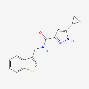 molecular formula C16H15N3OS B7320116 N-(1-benzothiophen-3-ylmethyl)-5-cyclopropyl-1H-pyrazole-3-carboxamide 