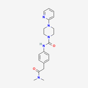 molecular formula C20H25N5O2 B7320128 N-[4-[2-(dimethylamino)-2-oxoethyl]phenyl]-4-pyridin-2-ylpiperazine-1-carboxamide 
