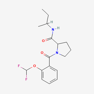 molecular formula C17H22F2N2O3 B7320147 N-butan-2-yl-1-[2-(difluoromethoxy)benzoyl]pyrrolidine-2-carboxamide 
