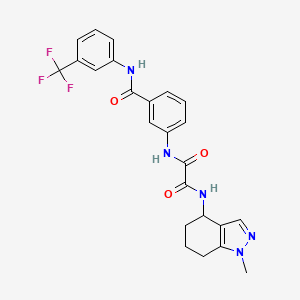 molecular formula C24H22F3N5O3 B7320158 N-(1-methyl-4,5,6,7-tetrahydroindazol-4-yl)-N'-[3-[[3-(trifluoromethyl)phenyl]carbamoyl]phenyl]oxamide 
