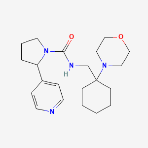 molecular formula C21H32N4O2 B7320340 N-[(1-morpholin-4-ylcyclohexyl)methyl]-2-pyridin-4-ylpyrrolidine-1-carboxamide 