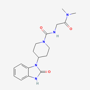 molecular formula C17H23N5O3 B7320367 N-[2-(dimethylamino)-2-oxoethyl]-4-(2-oxo-3H-benzimidazol-1-yl)piperidine-1-carboxamide 