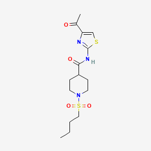molecular formula C15H23N3O4S2 B7320394 N-(4-acetyl-1,3-thiazol-2-yl)-1-butylsulfonylpiperidine-4-carboxamide 