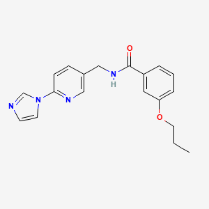 molecular formula C19H20N4O2 B7320415 N-[(6-imidazol-1-ylpyridin-3-yl)methyl]-3-propoxybenzamide 