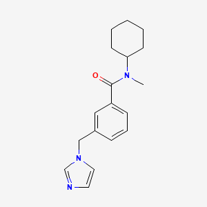 molecular formula C18H23N3O B7320499 N-cyclohexyl-3-(imidazol-1-ylmethyl)-N-methylbenzamide 