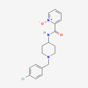 molecular formula C18H20ClN3O2 B7320566 N-[1-[(4-chlorophenyl)methyl]piperidin-4-yl]-1-oxidopyridin-1-ium-2-carboxamide 