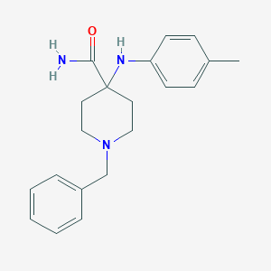 molecular formula C20H25N3O B073206 1-Benzyl-4-(p-toluidino)piperidine-4-carboxamide CAS No. 1164-72-3
