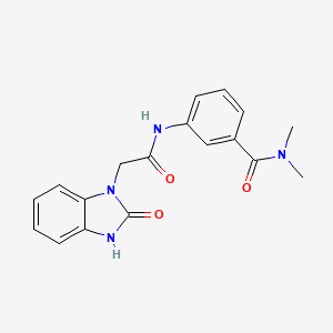 molecular formula C18H18N4O3 B7320628 N,N-dimethyl-3-[[2-(2-oxo-3H-benzimidazol-1-yl)acetyl]amino]benzamide 