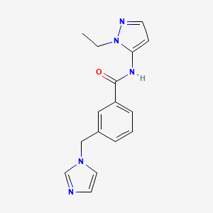 molecular formula C16H17N5O B7320632 N-(2-ethylpyrazol-3-yl)-3-(imidazol-1-ylmethyl)benzamide 