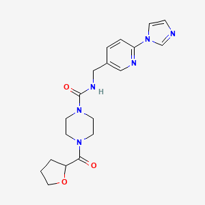 molecular formula C19H24N6O3 B7320696 N-[(6-imidazol-1-ylpyridin-3-yl)methyl]-4-(oxolane-2-carbonyl)piperazine-1-carboxamide 