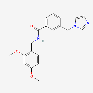 molecular formula C20H21N3O3 B7320754 N-[(2,4-dimethoxyphenyl)methyl]-3-(imidazol-1-ylmethyl)benzamide 