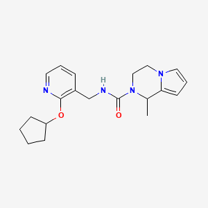 molecular formula C20H26N4O2 B7320825 N-[(2-cyclopentyloxypyridin-3-yl)methyl]-1-methyl-3,4-dihydro-1H-pyrrolo[1,2-a]pyrazine-2-carboxamide 