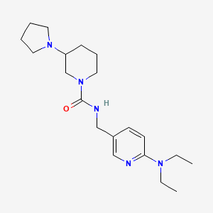 molecular formula C20H33N5O B7320832 N-[[6-(diethylamino)pyridin-3-yl]methyl]-3-pyrrolidin-1-ylpiperidine-1-carboxamide 