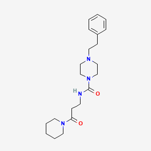 molecular formula C21H32N4O2 B7320898 N-(3-oxo-3-piperidin-1-ylpropyl)-4-(2-phenylethyl)piperazine-1-carboxamide 