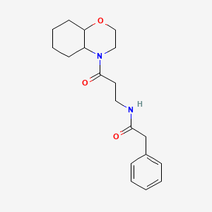 molecular formula C19H26N2O3 B7320934 N-[3-(2,3,4a,5,6,7,8,8a-octahydrobenzo[b][1,4]oxazin-4-yl)-3-oxopropyl]-2-phenylacetamide 