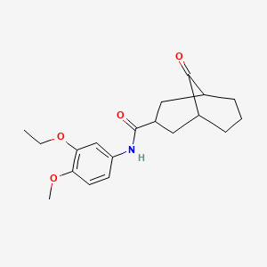 molecular formula C19H25NO4 B7320935 N-(3-ethoxy-4-methoxyphenyl)-9-oxobicyclo[3.3.1]nonane-3-carboxamide 