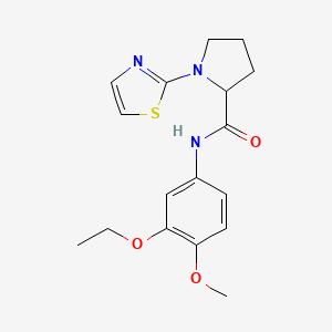 molecular formula C17H21N3O3S B7320943 N-(3-ethoxy-4-methoxyphenyl)-1-(1,3-thiazol-2-yl)pyrrolidine-2-carboxamide 
