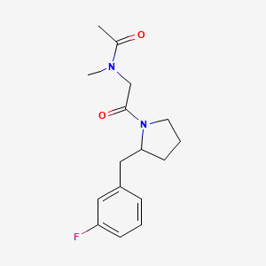 molecular formula C16H21FN2O2 B7320963 N-[2-[2-[(3-fluorophenyl)methyl]pyrrolidin-1-yl]-2-oxoethyl]-N-methylacetamide 