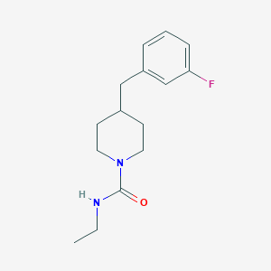 molecular formula C15H21FN2O B7320989 N-ethyl-4-[(3-fluorophenyl)methyl]piperidine-1-carboxamide 