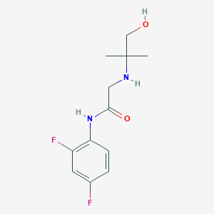 molecular formula C12H16F2N2O2 B7321044 N-(2,4-difluorophenyl)-2-[(1-hydroxy-2-methylpropan-2-yl)amino]acetamide 