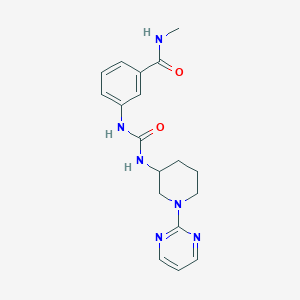 molecular formula C18H22N6O2 B7321138 N-methyl-3-[(1-pyrimidin-2-ylpiperidin-3-yl)carbamoylamino]benzamide 