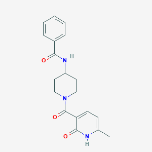 molecular formula C19H21N3O3 B7321154 N-[1-(6-methyl-2-oxo-1H-pyridine-3-carbonyl)piperidin-4-yl]benzamide 