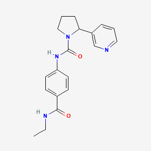 molecular formula C19H22N4O2 B7321165 N-[4-(ethylcarbamoyl)phenyl]-2-pyridin-3-ylpyrrolidine-1-carboxamide 