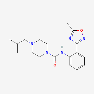 molecular formula C18H25N5O2 B7321207 N-[2-(5-methyl-1,2,4-oxadiazol-3-yl)phenyl]-4-(2-methylpropyl)piperazine-1-carboxamide 