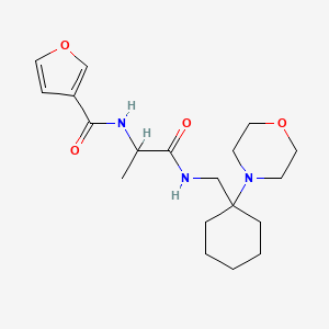 molecular formula C19H29N3O4 B7321230 N-[1-[(1-morpholin-4-ylcyclohexyl)methylamino]-1-oxopropan-2-yl]furan-3-carboxamide 
