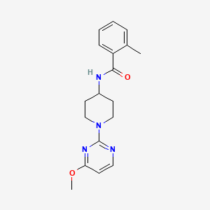 molecular formula C18H22N4O2 B7321460 N-[1-(4-methoxypyrimidin-2-yl)piperidin-4-yl]-2-methylbenzamide 