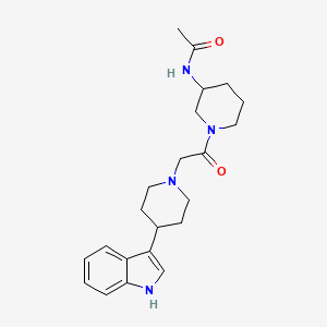 molecular formula C22H30N4O2 B7321521 N-[1-[2-[4-(1H-indol-3-yl)piperidin-1-yl]acetyl]piperidin-3-yl]acetamide 