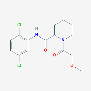 molecular formula C15H18Cl2N2O3 B7321702 N-(2,5-dichlorophenyl)-1-(2-methoxyacetyl)piperidine-2-carboxamide 