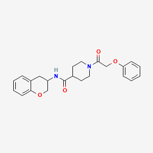 molecular formula C23H26N2O4 B7321743 N-(3,4-dihydro-2H-chromen-3-yl)-1-(2-phenoxyacetyl)piperidine-4-carboxamide 