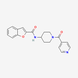 molecular formula C20H19N3O3 B7321838 N-[1-(pyridine-4-carbonyl)piperidin-4-yl]-1-benzofuran-2-carboxamide 