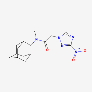 molecular formula C15H21N5O3 B7321952 N-(2-adamantyl)-N-methyl-2-(3-nitro-1,2,4-triazol-1-yl)acetamide 