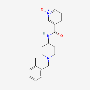 molecular formula C19H23N3O2 B7321976 N-[1-[(2-methylphenyl)methyl]piperidin-4-yl]-1-oxidopyridin-1-ium-3-carboxamide 