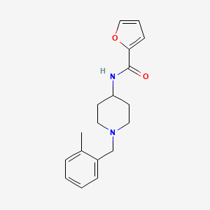 molecular formula C18H22N2O2 B7321990 N-[1-[(2-methylphenyl)methyl]piperidin-4-yl]furan-2-carboxamide 