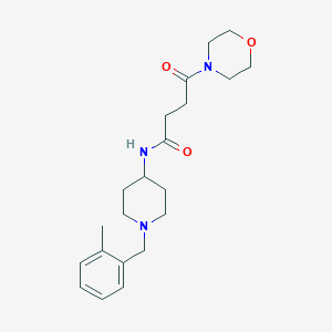 molecular formula C21H31N3O3 B7321999 N-[1-[(2-methylphenyl)methyl]piperidin-4-yl]-4-morpholin-4-yl-4-oxobutanamide 