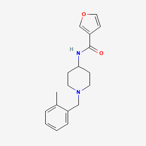 molecular formula C18H22N2O2 B7322008 N-[1-[(2-methylphenyl)methyl]piperidin-4-yl]furan-3-carboxamide 